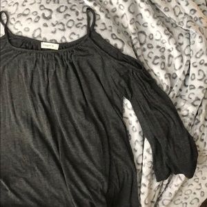 Grey Cold Shoulder Top